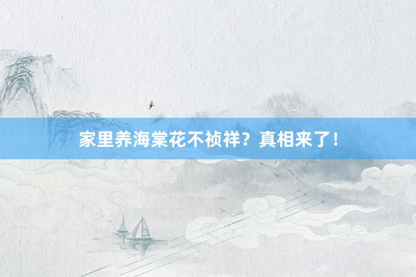 家里养海棠花不祯祥？真相来了！